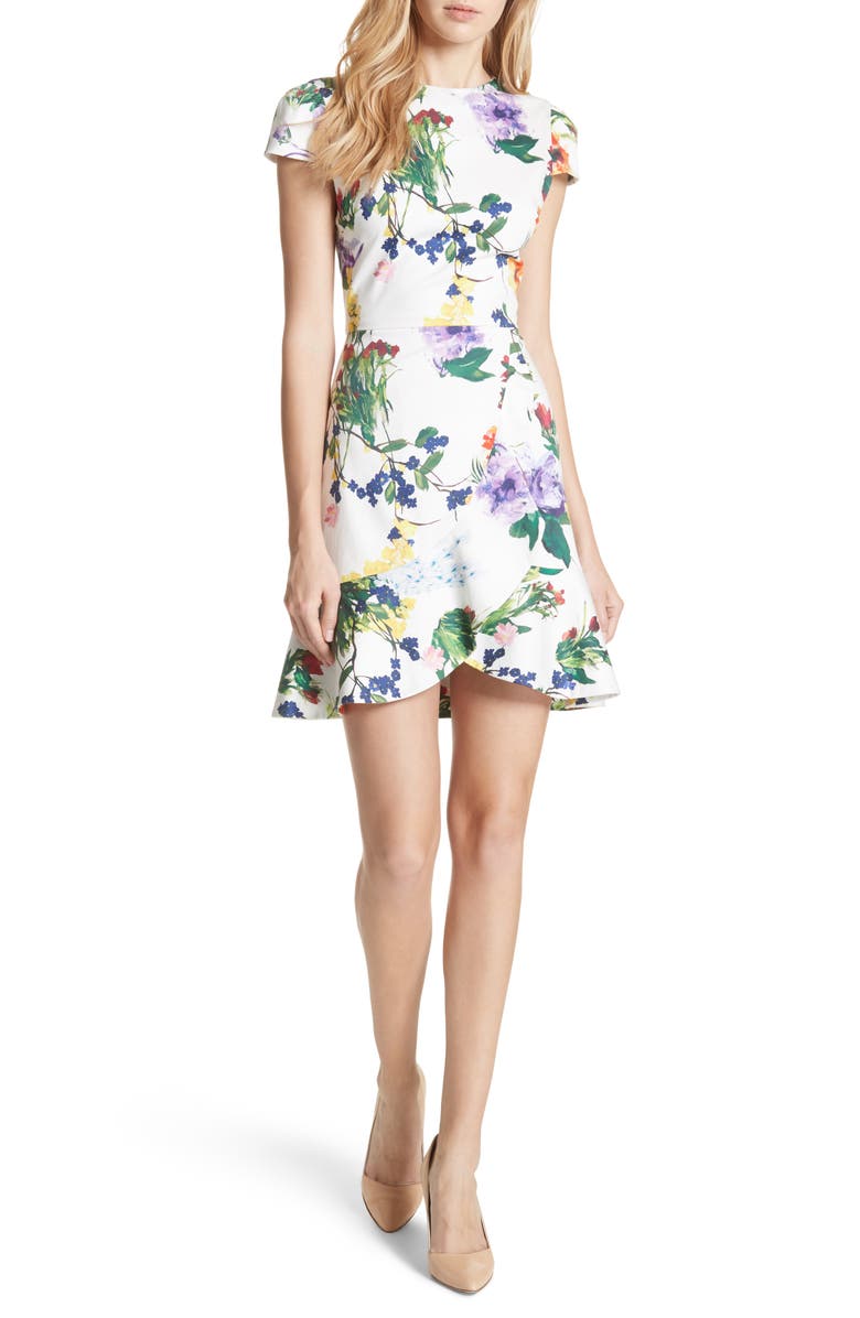 Alice + Olivia Kirby Ruffled Floral Dress | Nordstrom