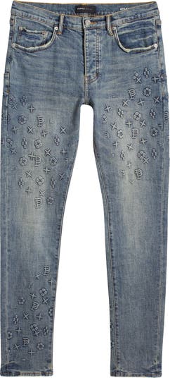Purple Brand monogram-embossed Skinny Jeans - Farfetch