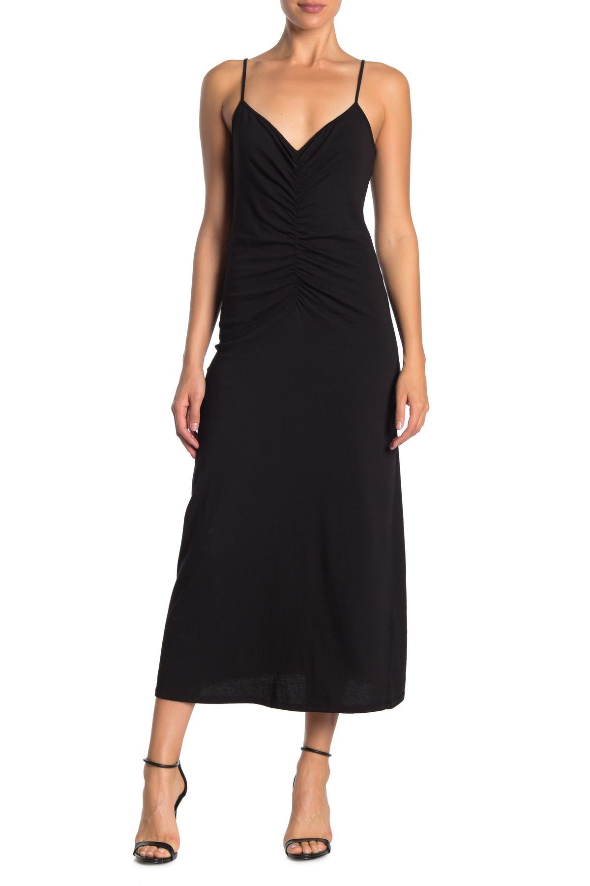 FRAME Ruched Front Cami Midi Dress Nordstrom Rack