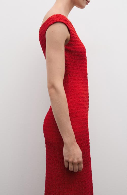 Mango Off The Shoulder Body-con Dress In Red