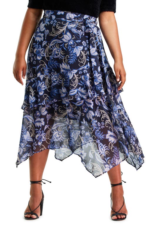 Estelle Siena Chintz Tiered Midi Skirt in Print