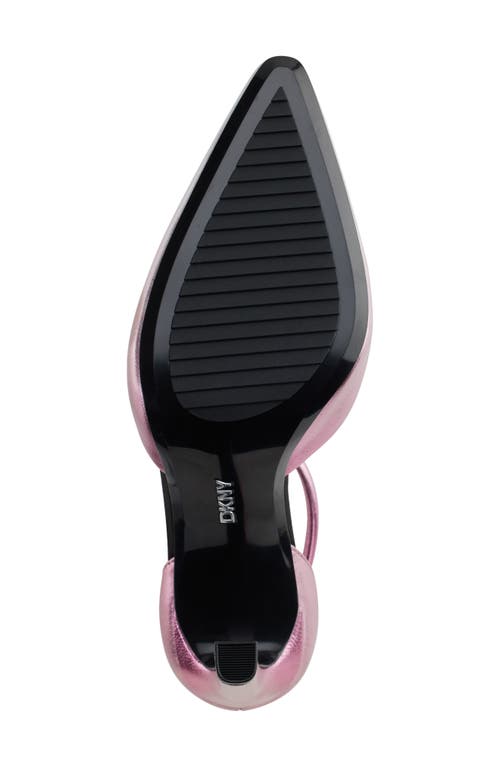 Dkny Cillian Ankle Strap Pointed Toe Pump In Rose/silver