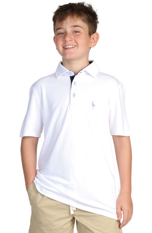 Tailorbyrd Kids' Modal Blend Polo In White