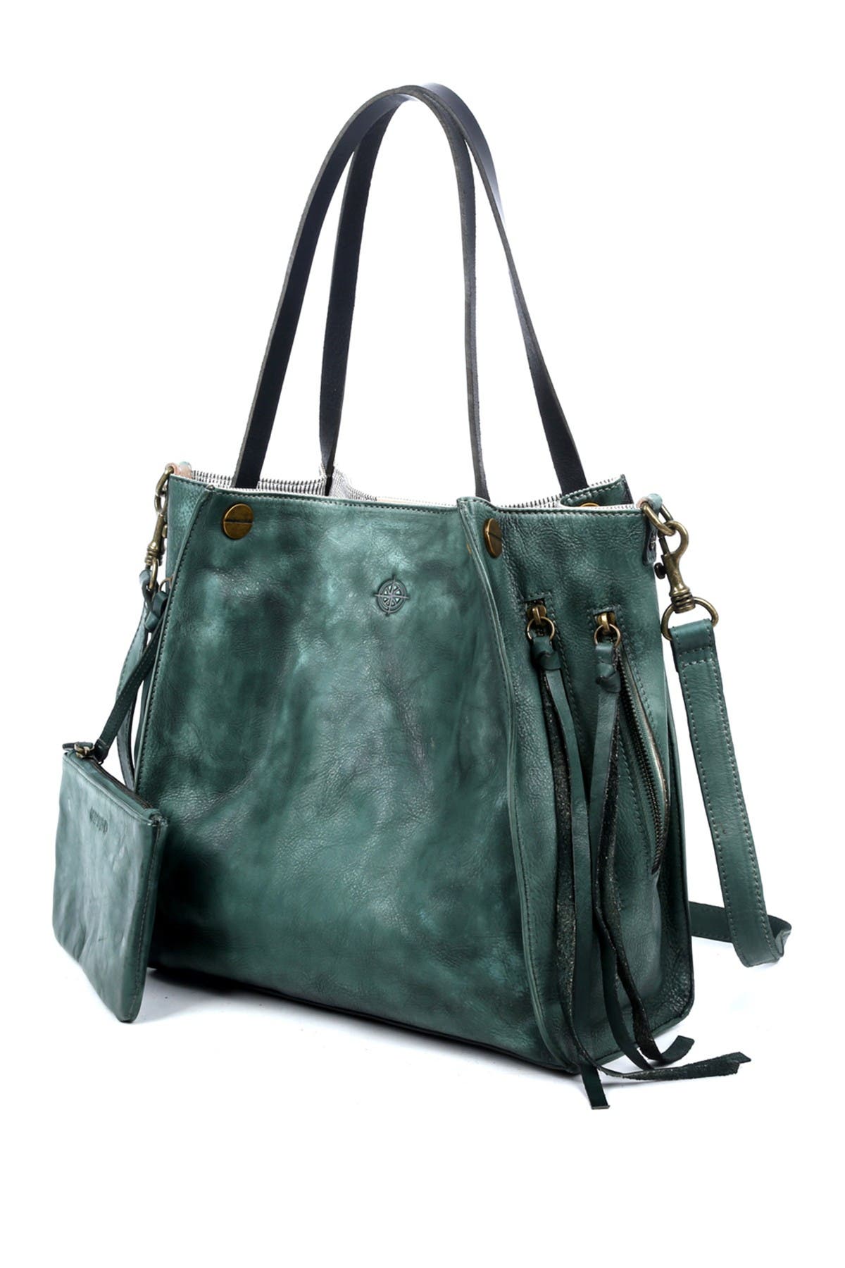 Old Trend Daisy Leather Tote Bag In Green