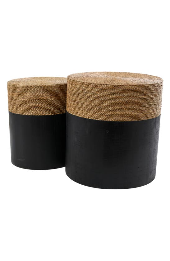 Shop Ginger Birch Studio Set Of Two Black Wood Accent Tables