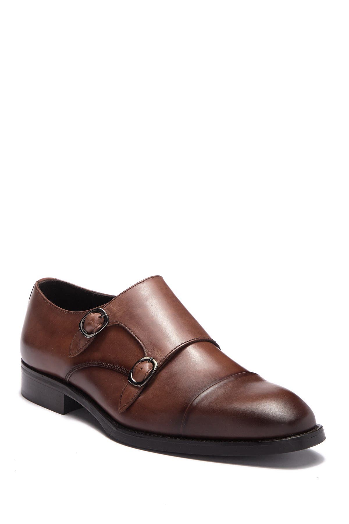 Barata Leather Double Monk Strap Loafer 
