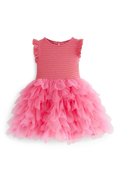 Kids' Metallic Stripe Petal Skirt Party Dress (Toddler, Little Kid & Big Kid)