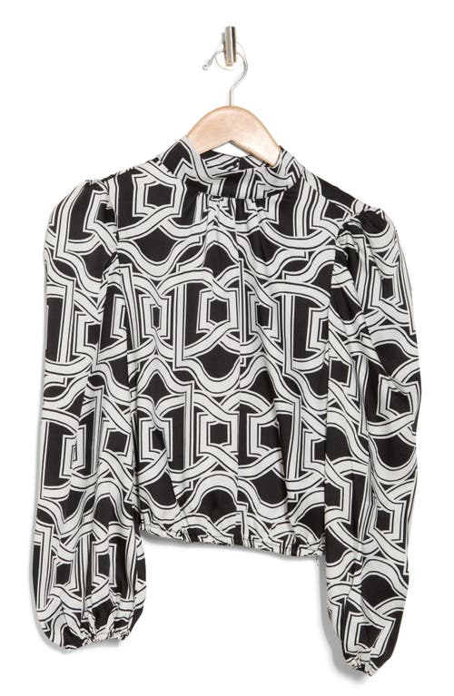 Love By Design Seraphine Long Sleeve Mock Neck Top In Framed Geo