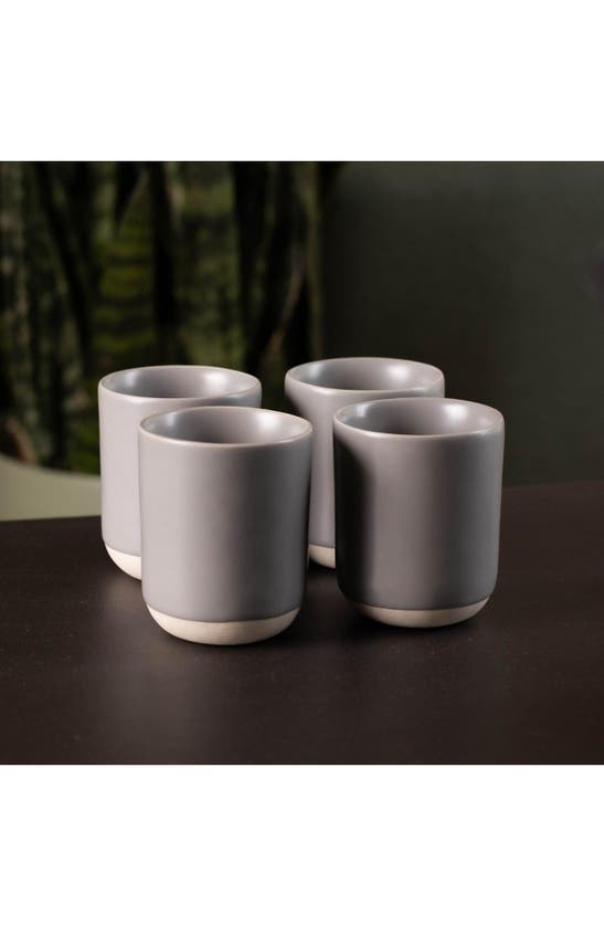 Shop Fable The Cappuccino Set Of 4 Cups In Dove Grey
