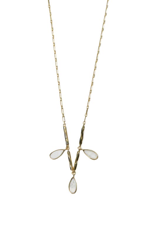 Argento Vivo Sterling Silver Shaky Mother-of-Pearl Charm Necklace in Gold