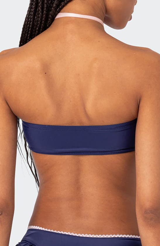 Shop Edikted Maggie Bandeau Bikini Top In Navy