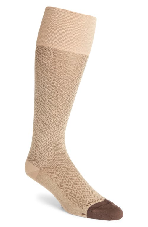 Shop Edward Armah Basketweave Pattern Compression Dress Socks In Khaki