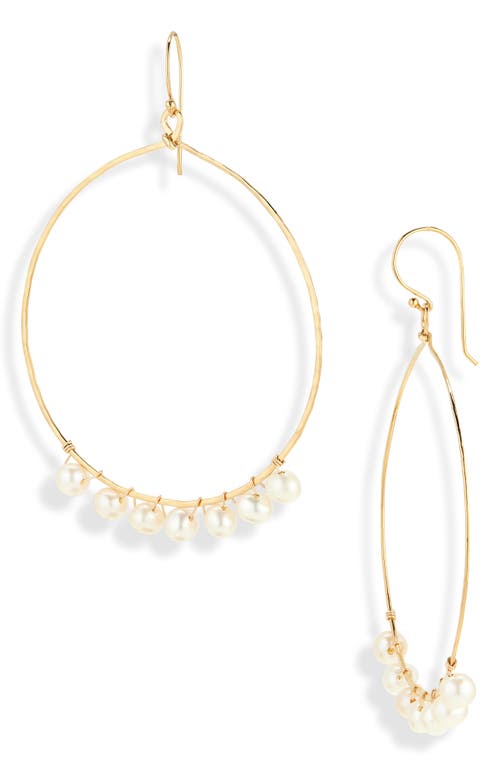 Shop Ki-ele Kate Large Freshwater Pearl Hoop Earrings In Gold