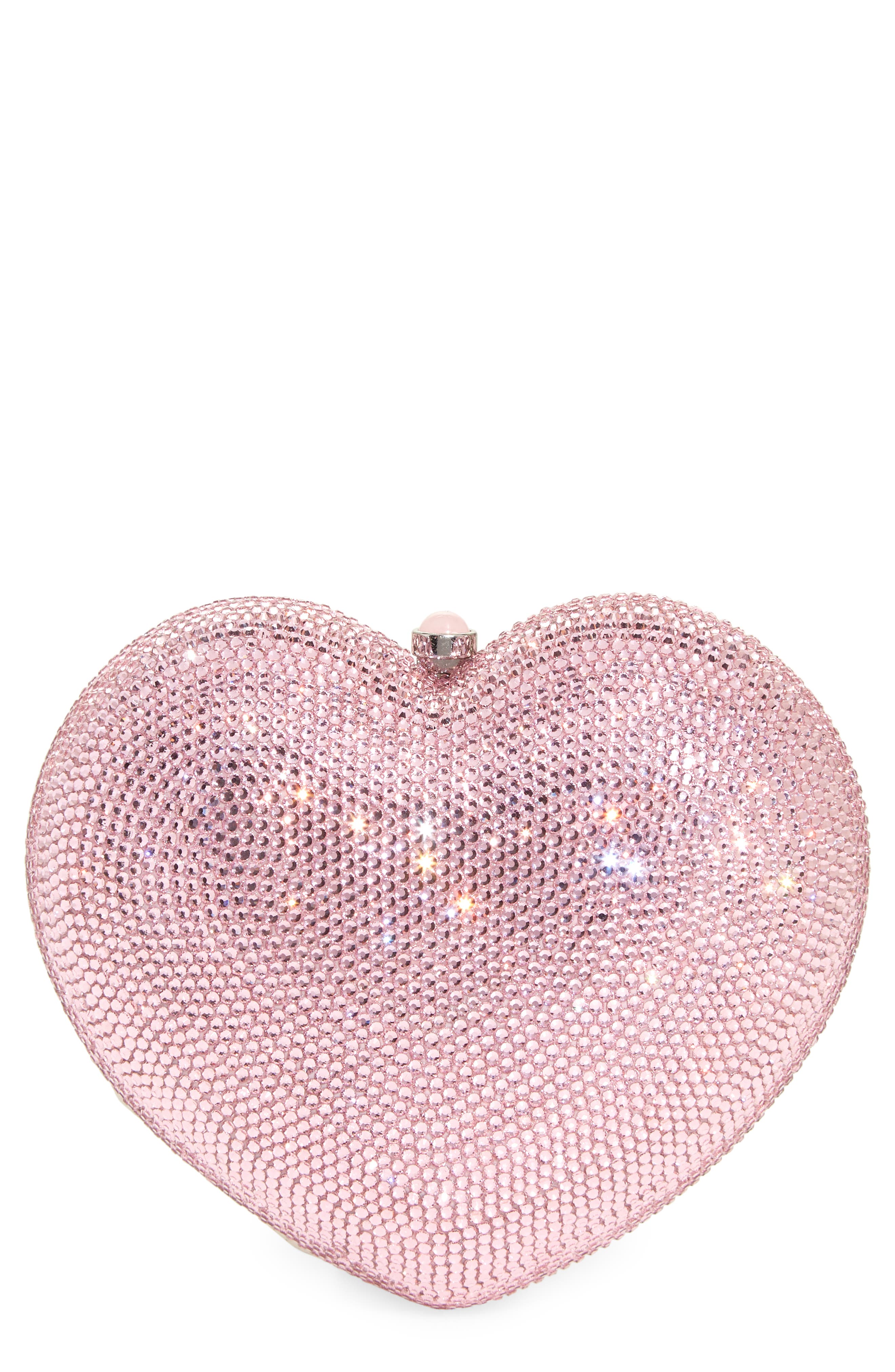 Judith Leiber Couture Lamour Petite Coeur Heart Clutch in Silver Rhine