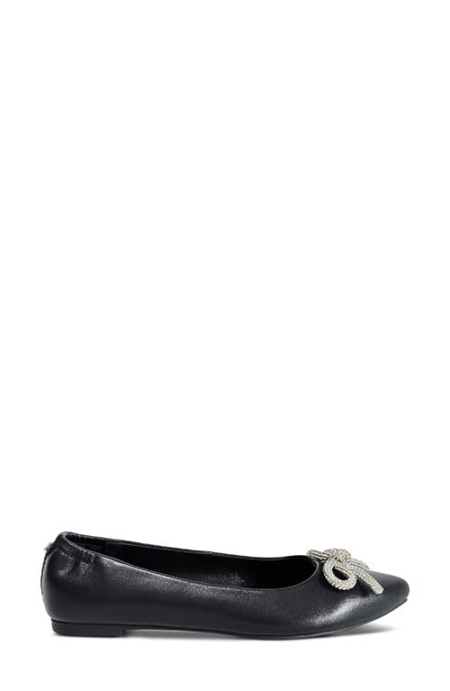 Vivienne Pointed Toe Flat in Black Nappa