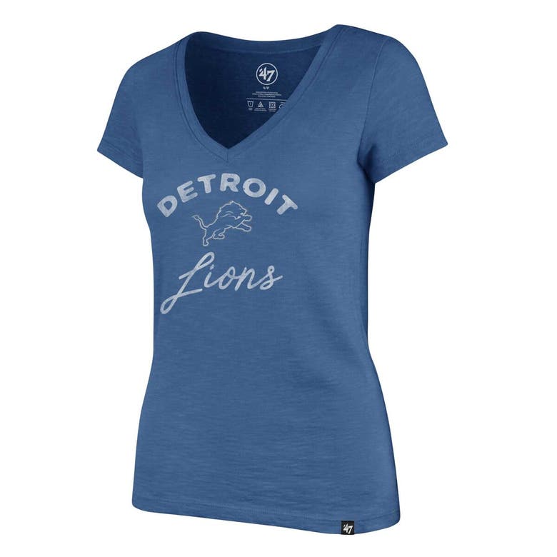 Shop 47 ' Blue Detroit Lions Avery Scrum V-neck T-shirt
