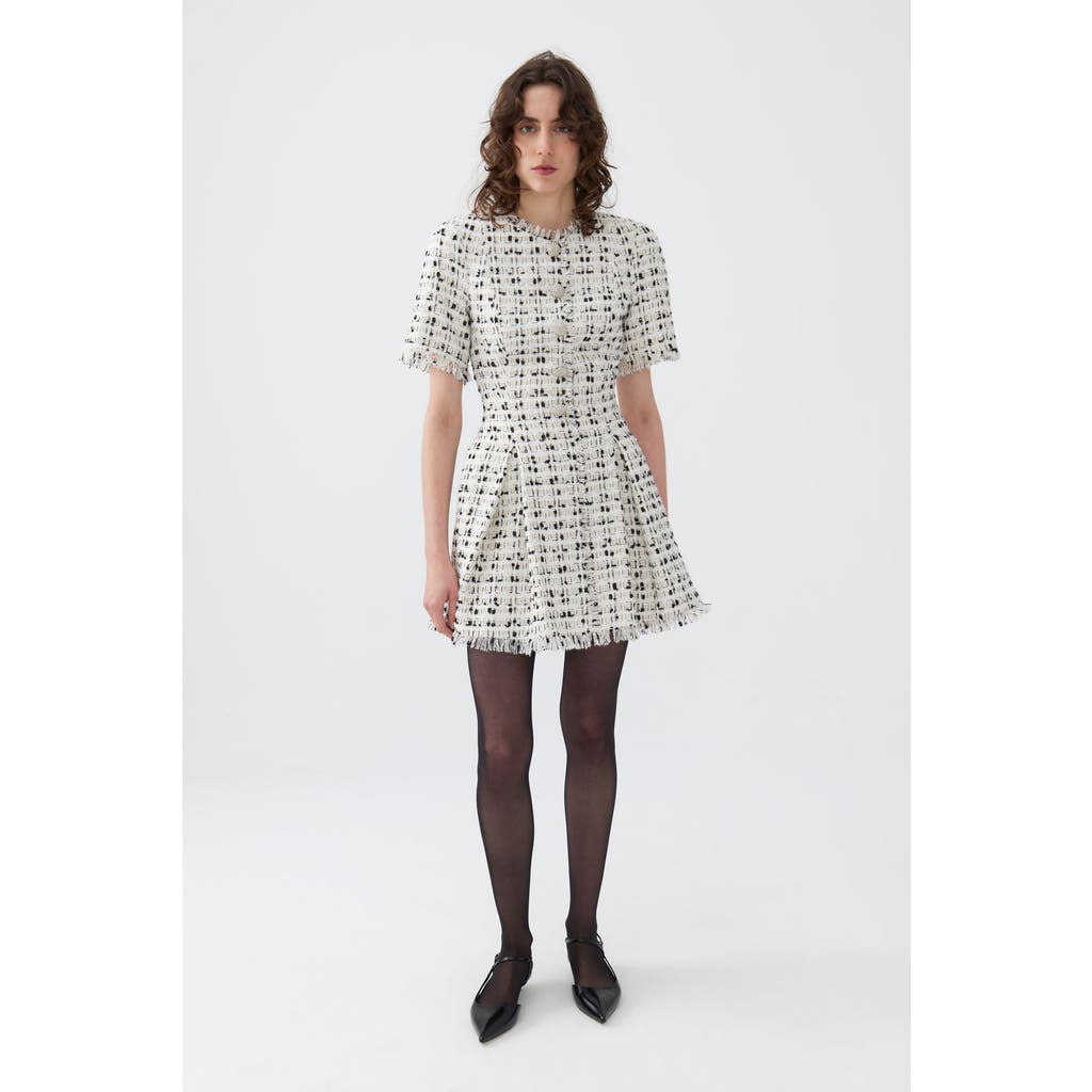 Shop Nocturne Tweed Mini Dress In Multi-colored