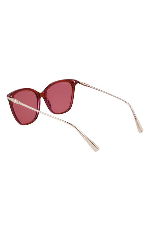 Longchamp Roseau 55mm Rectangular Sunglasses In Striped Red