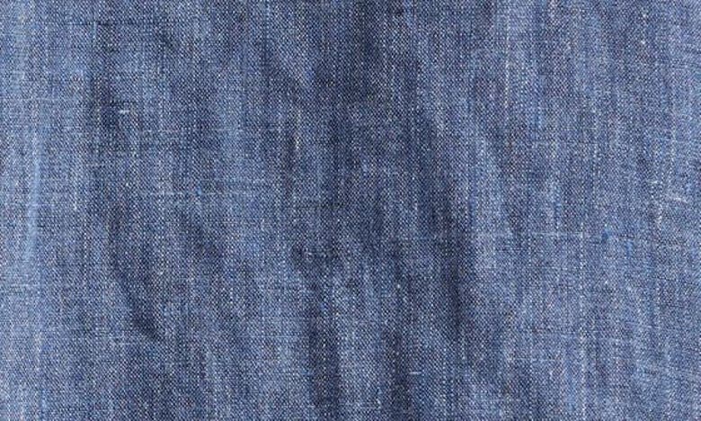 Shop R13 Crop Linen Button-up Shirt In Indigo Blue