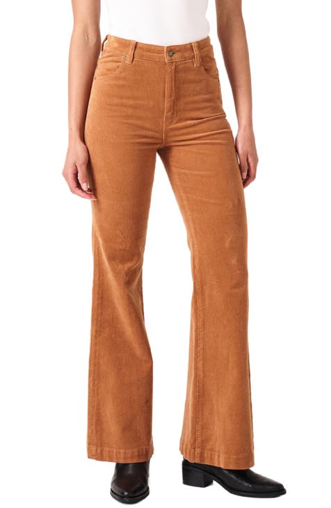 Basic Editions,brown thin wale stretch corduroy pants,womens 6