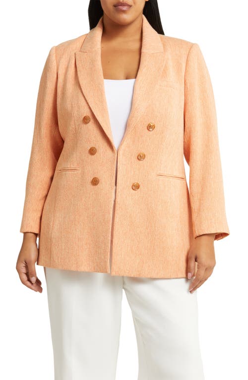 Tahari ASL Summer Tweed Open Front Jacket Salmon at Nordstrom,