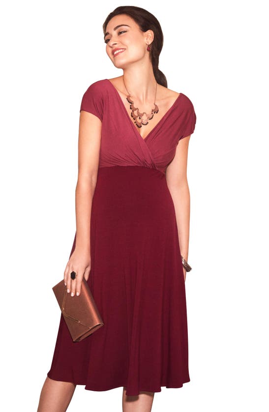 Shop Tiffany Rose Alessandra Gathered Maternity Dress In Rosey Red
