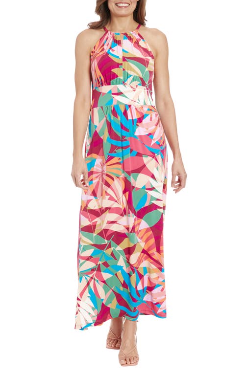 Shop London Times Morris Print Sleeveless Maxi Dress In Pink Multi