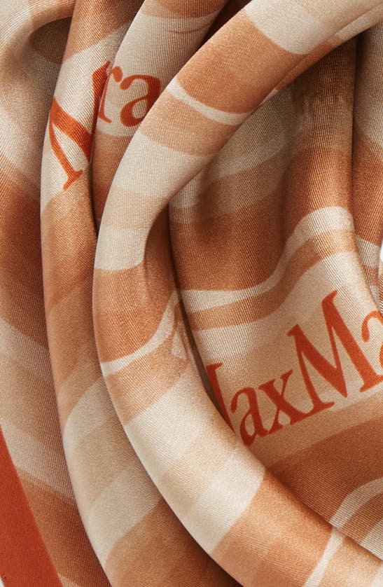 Shop Max Mara Print Silk Scarf In Rust Giraffe