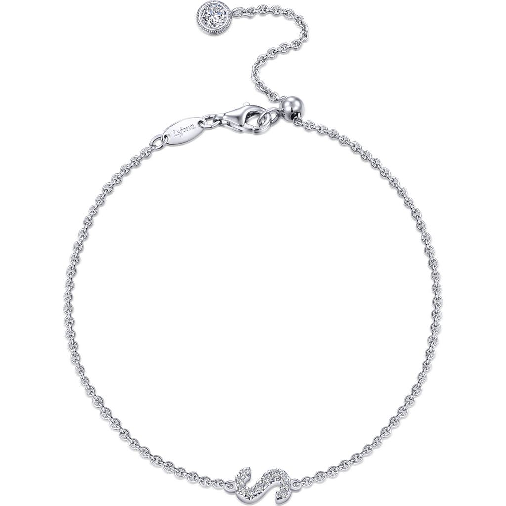 Lafonn Simulated Diamond Pavé Initial Bracelet In Silver/white S