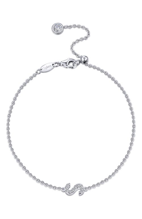 Lafonn Simulated Diamond Pavé Initial Bracelet In Silver/white S