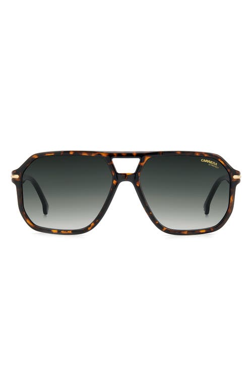 Shop Carrera Eyewear 59mm Rectangular Sunglasses In Havana/green Shaded