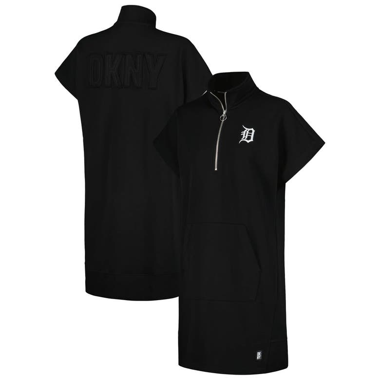 Shop Dkny Sport Black Detroit Tigers Emily Quarter-zip Sneaker Dress