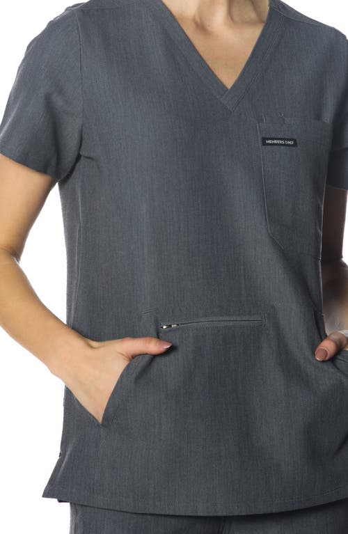 Members Only Cordoba 5-pocket Scrub Top In Graphite