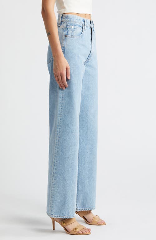 Slvrlake Grace High Waist Raw Hem Wide Leg Jeans In Powder Blue