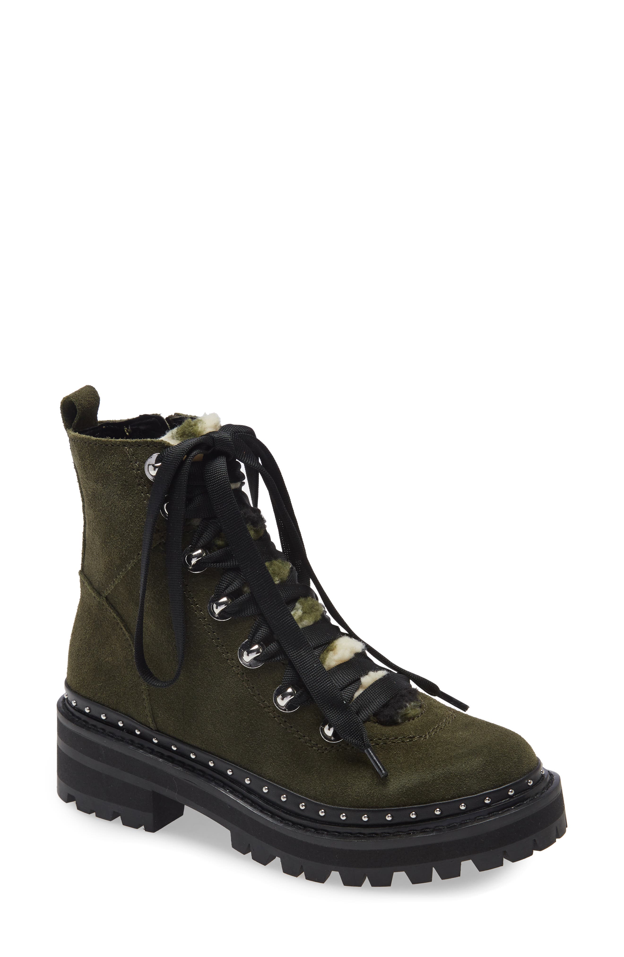 Steve Madden Rainier Platform Bootie In Olive Suede