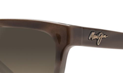 Maui Jim Honi Polarized Cat-eye Sunglasses In Sandstone With Blue/bronze