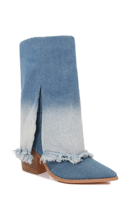 Berness Laura Frayed Boot In Blue