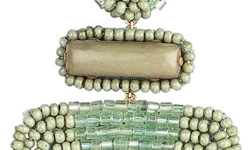Deepa Gurnani Jody Fringe Drop Earrings In Olive