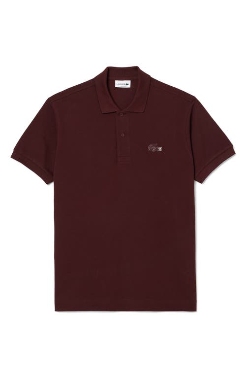 Shop Lacoste Small Croc Polo In Expresso