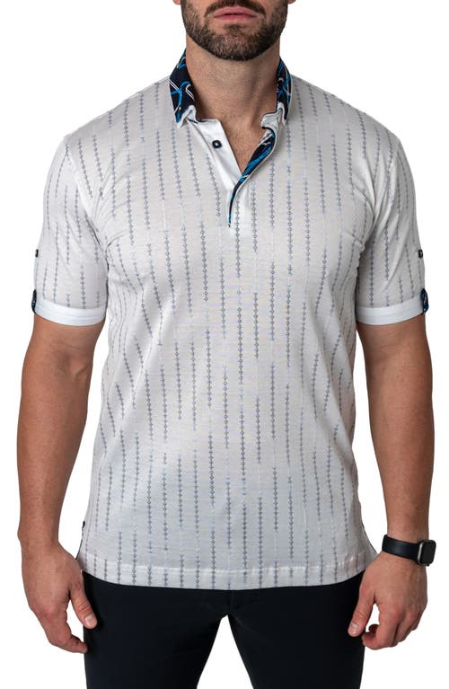 Maceoo Mozarttrasport White Cotton Button-Down Polo