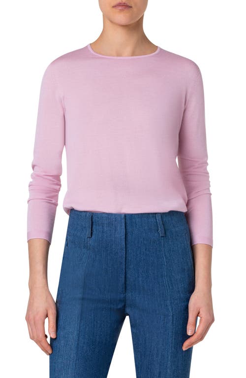 Akris Cashmere & Silk Crewneck Jumper In Lotus