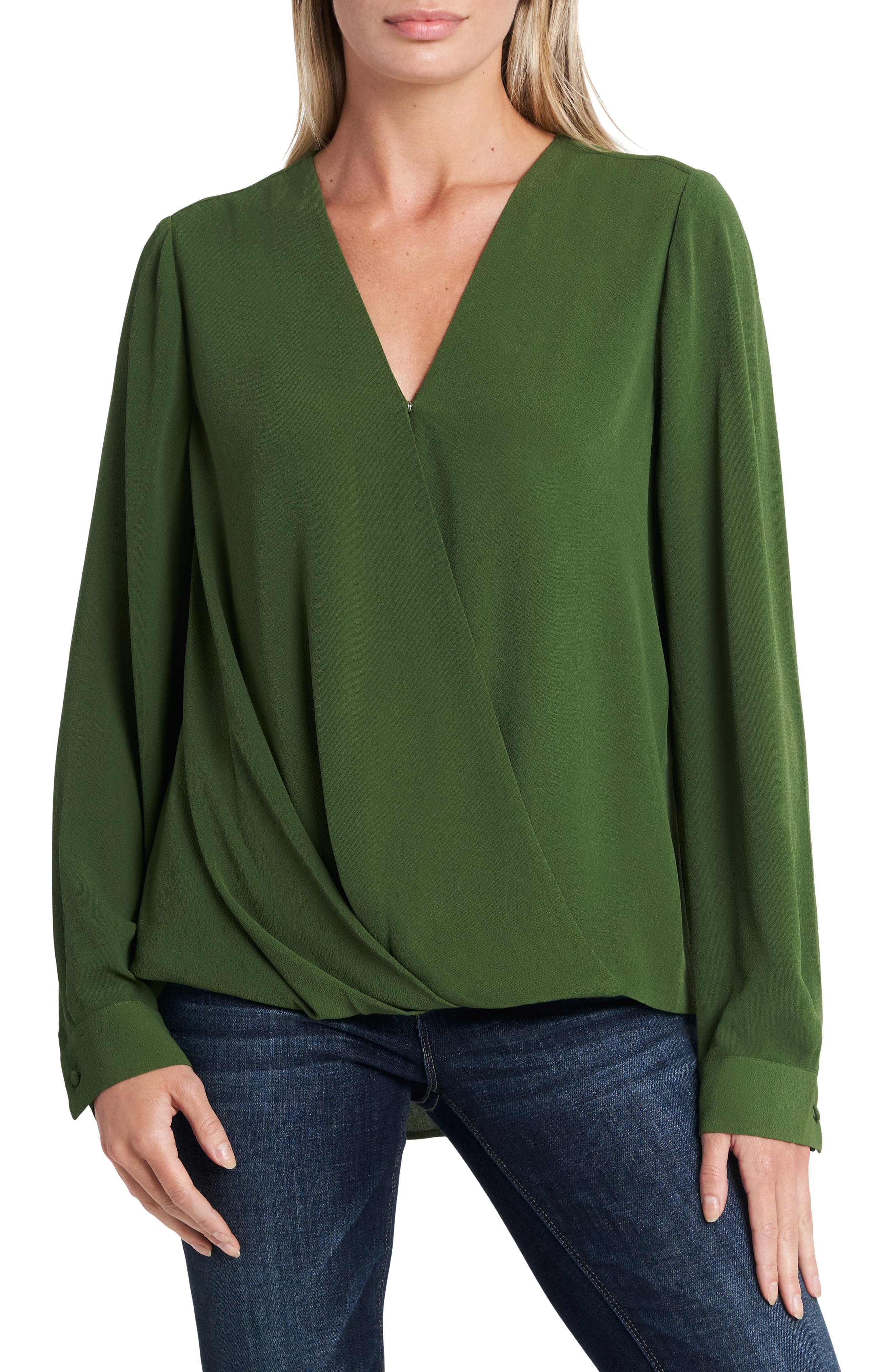 vince camuto faux wrap blouse