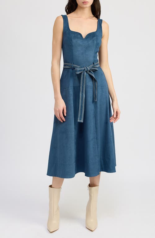 Shop En Saison Robin A-line Midi Dress In Midnight Teal