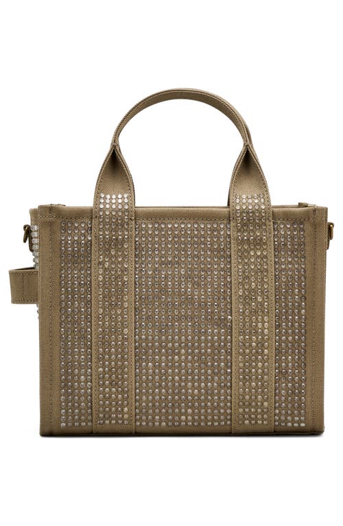 Shop Marc Jacobs The Small Denim Tote In Slate Green Crystal