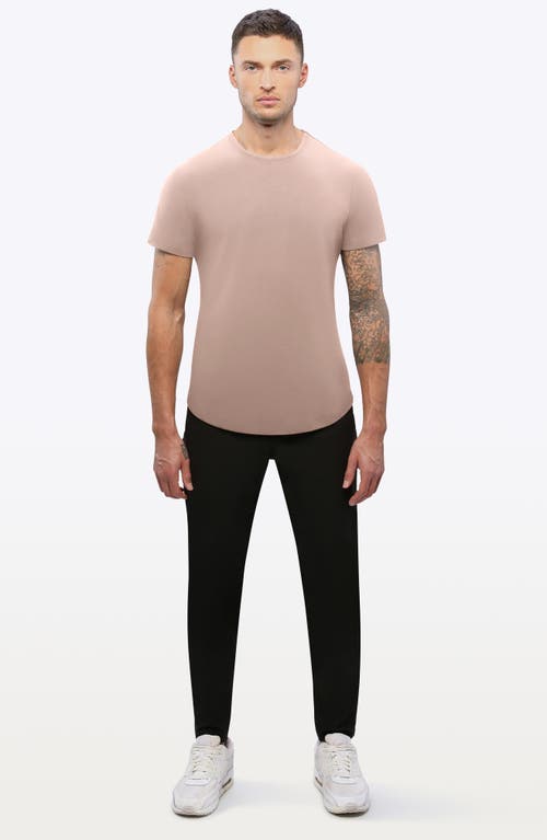 Shop Cuts Ao Curve Hem Cotton Blend T-shirt In Desert Sandstone