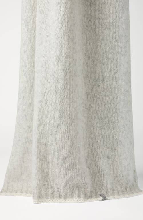 Shop Brunello Cucinelli Wool And Mohair Scarf With Monili In Grey