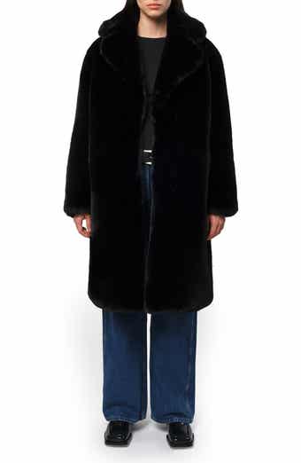 Miller Faux Fur Short Coat in Noir at Apparis