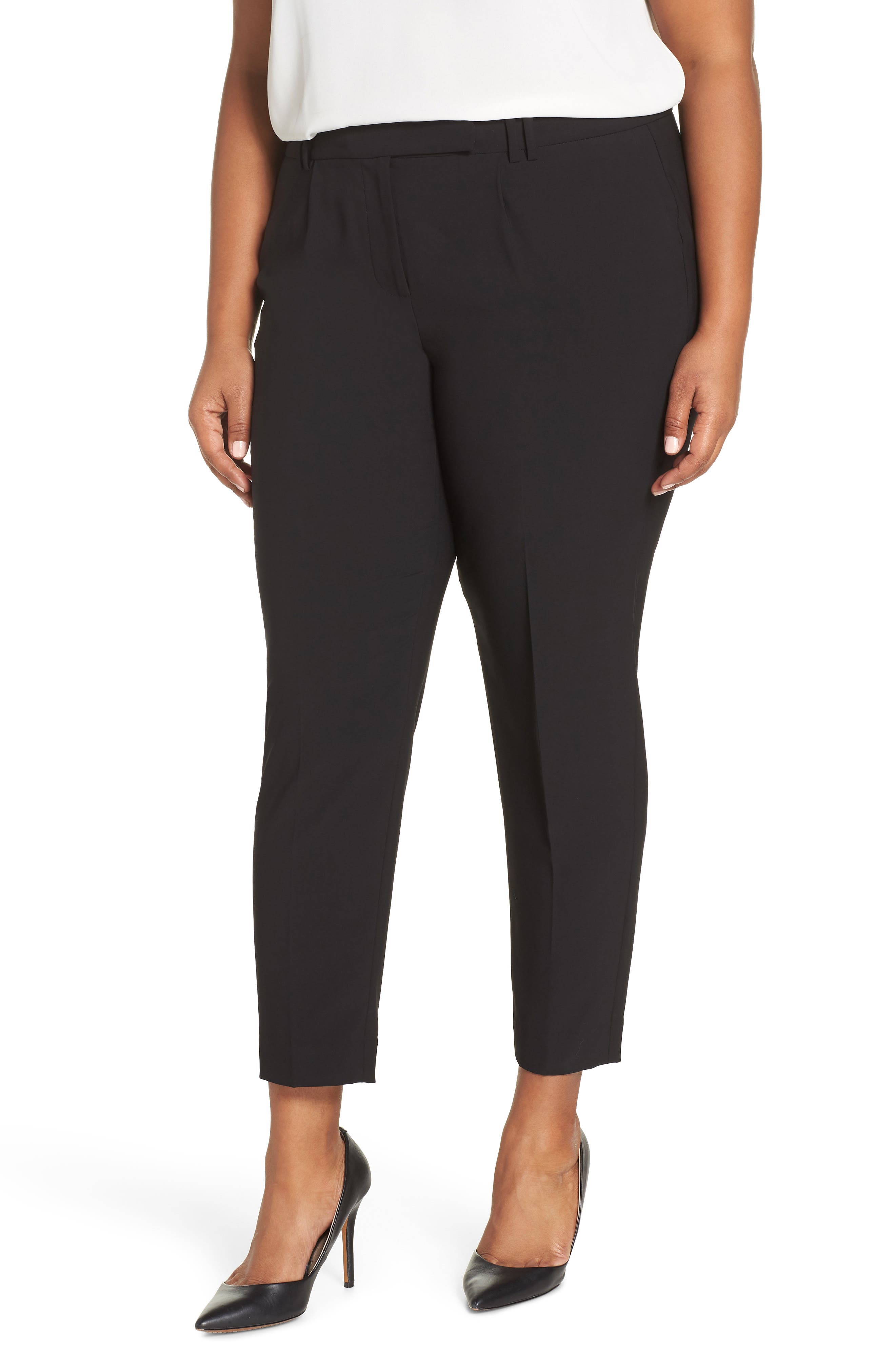 Sejour Tab Front Ankle Pants (Plus Size) Nordstrom