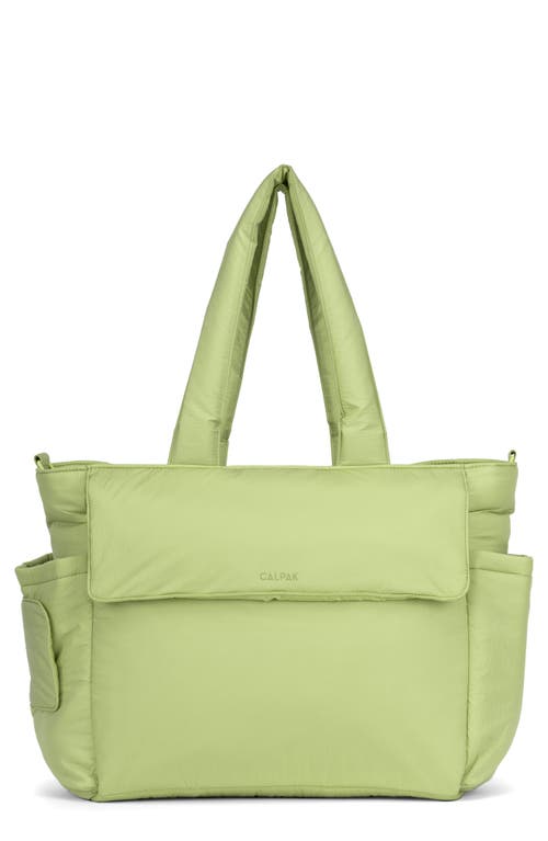 CALPAK Diaper Tote with Laptop Sleeve in Lime at Nordstrom