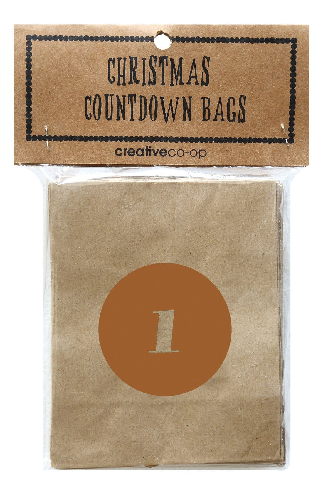 Creative CoOp 'Christmas Countdown' Paper Advent Bags (Set of 24